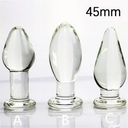 Grote 45mm Crystal Butt Plug Vagina Bal Glas Anale Kraal Volwassen Speeltjes voor Vrouwen Mannen Gay Masturbator 240105