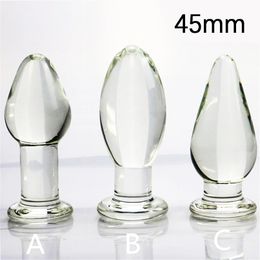 Grote 45mm Crystal Butt Plug Vagina Bal Glas Anale Kraal Volwassen Speeltjes voor Vrouwen Mannen Gay Masturbator 240106