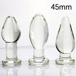 Grand 45mm cristal godemichet Anal vagin boule verre Anal perle adulte jouets sexuels pour femmes hommes Gay masturbateur 240106