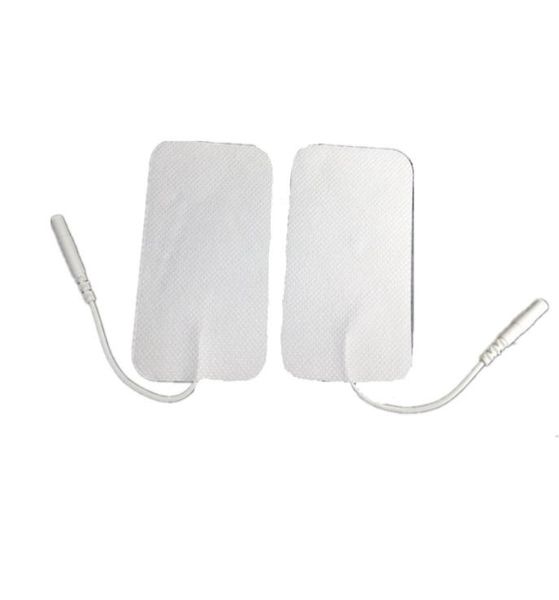 Almohadillas de electrodos para máquina TENS EMS, grandes, 5cm x 9cm, reutilizables, de larga duración, autoadhesivas para máquina de terapia Digital de masaje, 10 Uds.5pai4353432