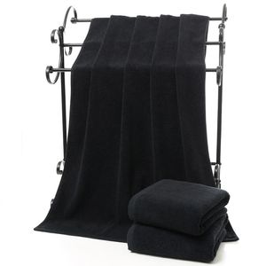 Grande 70x140 cm noir serviette coton épais douche visage serviettes maison salle de bain hôtel adultes Badhanddoek Toalha Serviette