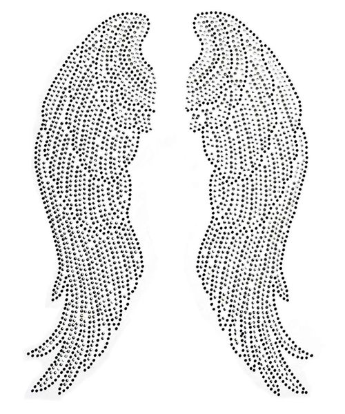 Grandes paires d'ailes d'ange fer à repasser sur transfert à chaud Rhin Motif Bling diamant appliqué pour artisanat vêtements sacs décoeated 1pair9672081