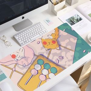 Alfombrilla de ratón grande de Anime rosa para Gamer, alfombrilla de ratón Kawaii XXL para videojuegos, alfombrilla de goma Otaku a la moda para ordenador portátil, alfombrilla de ratón kawaii, alfombrilla de escritorio