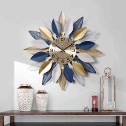 Grande horloge de mur d'art Design moderne Metal Nordic Creative Silent Luxury Wall Clock Room Reloj Pared Home Decoration DG50WC H4312350