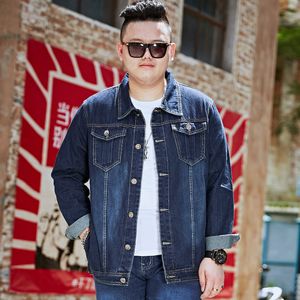 Grande taille asiatique M-8XL Veste Homme printemps automne Simple ample décontracté Denim manteau gros vêtements pour 150kg gros gars Veste Homme