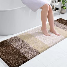 Alfombra de baño grande 50x150 cm Mat de puerta suave y absorbente 3D Nonslip Quick Drying Shower Foot Room Decoración 240520