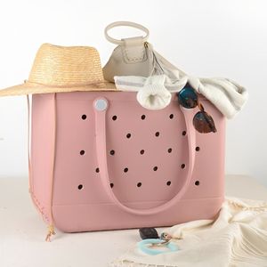 Bolso de playa grande, cesta de EVA de verano para mujer, bolso de mano de goma para Picnic y playa con bolso impermeable, bolso de compras, bolso de hombro