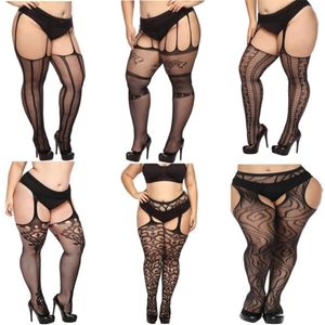 Large Big Ps Size Fat Womens Oversize Visnet Zwarte Kousen Open Kruisloos Lichaam Strakke Panty Exotische Sexy Erotische Lingerie 2205052949399