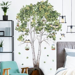 Grand bouleau arbre Stickers muraux pour salon chambre décoration murale vinyle amovible Stickers muraux canapé TV fond décor autocollant