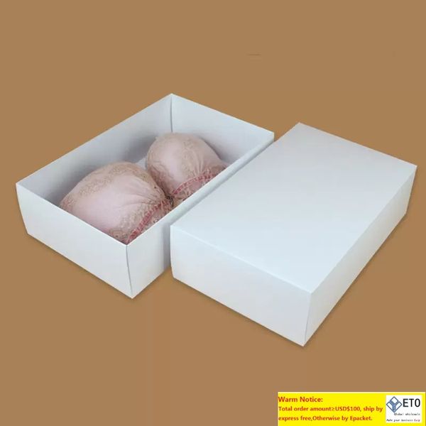 Caja de regalo grande de papel blanco y negro, caja de cartón Kraft de regalo grande para camiseta, zapatos, ropa interior