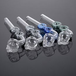 Unieke vorm rookpijpen kleurrijke buis handvol pijp voor waterpijpen pyrex glazen olie brander rechte buizen lepel vorm mini dab rigs sw129 sw130