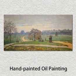 Lienzo grande, pinturas al óleo pintadas a mano, Claude Monet, IYDE Park, paisaje, imagen de jardín para decoración para sala de estar 214t