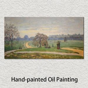 Grande toile d'art peinte à la main, peintures à l'huile, Claude Monet, parc IYDE, paysage, jardin, photo pour salon, décoration 235x