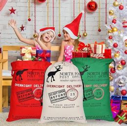 Decoraciones navideñas de lona grande, saco de Papá Noel, bolsa de 50x70cm, bolsa de regalo roja de Navidad para niños, decoración de fiesta en casa, reno 1113