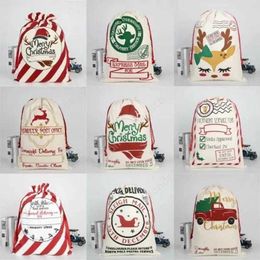 Bolsa de regalo de Navidad de lona grande para niños, bolsa de regalo roja de Navidad, decoración del hogar, saco de Papá Noel para decoraciones de fiesta de año nuevo, 200 Uds. DAW496