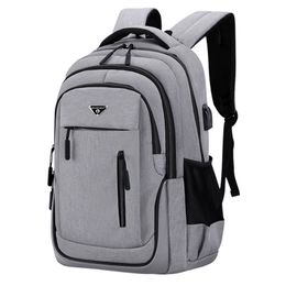 Grote capaciteit Backpack Men Laptop Backpacks 15.6 Oxford Black Solid High School Tassen Teen College Boy Gril Student Backpack8523 220512