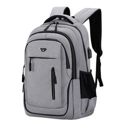 Grote capaciteit Backpack Men Laptop Backpacks 156 Oxford Black Solid High School Tassen Teen College Boy Gril Student 240328