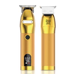 Tondeuse électrique dorée à batterie de grande capacité chargeur USB professionnel coiffeur tondeuse à cheveux adulte avec 4 peignes limités292S