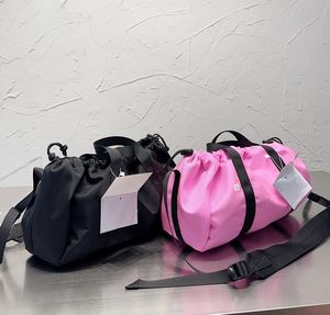 Grote capaciteit canvas nylon schoudertassen ontwerper dames bowling handtas letter afdrukken trekkoord handtas vrijetijds sport unisex messenger tas