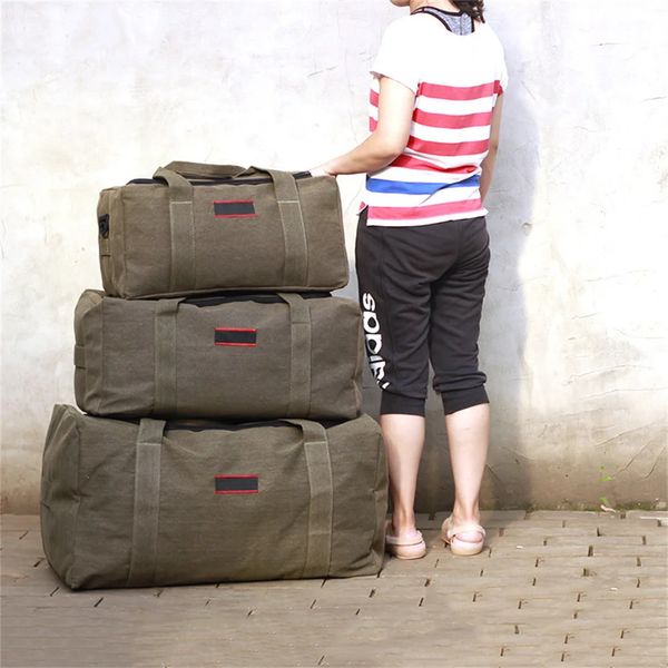 Sac de voyage en toile de grande capacité sac à bagages de guidon masculin sac de rangement de camping en plein air
