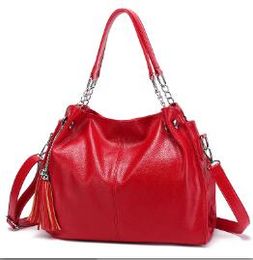 Causale schoudertassen met grote capaciteit voor vrouwen Portes Handtassen Tassel Shopper Tote Balck Color 05