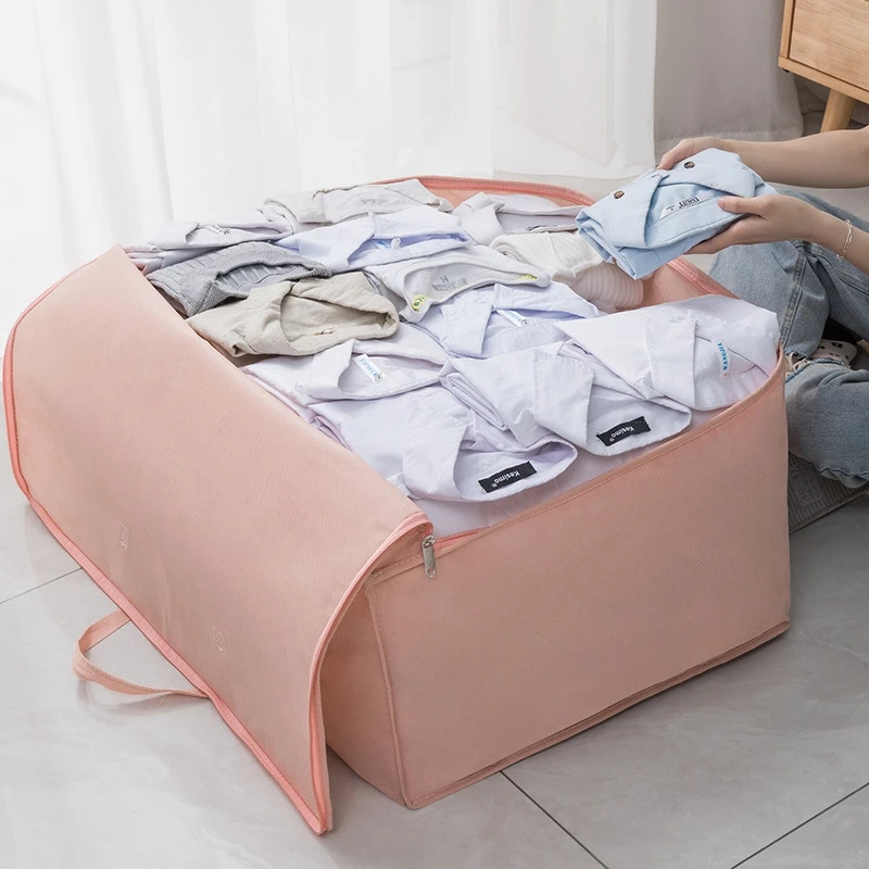 Stora kapacitetskläder förvaringsväska vattentät skåp garderob arrangör täcke kudde filt arrangör dammtät sängkläder
