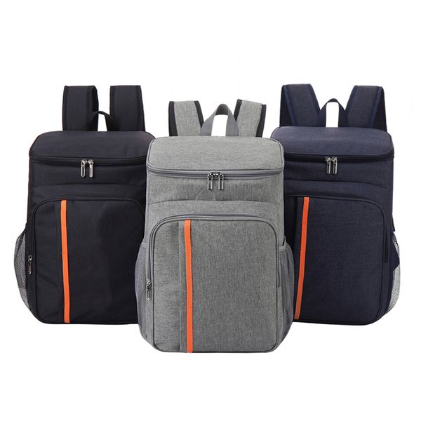 Mochila para computadora portátil de gran capacidad para computadora portátil Almuerzo Picnic Bolsa con aislamiento fresco y cálido 18L Viajes Negocios Almacenamiento de alimentos y bebidas al aire libre Bolsas de hombro