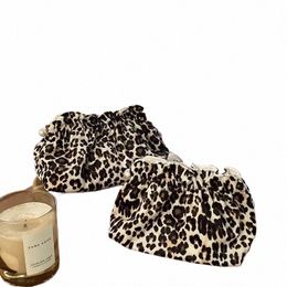 Sac cosmétique de grande capacité élégant multifonctionnel portable sac de rangement sac de rangement imprimé léopard maquillage organisateur i6S0 #