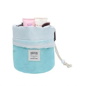 Sac cosmétique à cordon de grande capacité pochette de maquillage paresseux sac de lavage rond sacs de rangement femmes sac cosmétique à cordon paresseux pochette de toilette