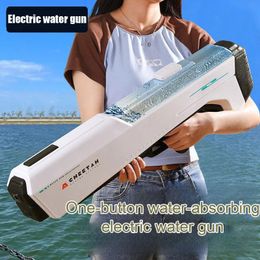 Grote capaciteit elektrisch waterpistool Automatische inductie Waterabsorptie Strand speelgoed Pool Games Volwassenen Kinderen Blaster Water Gun 240425
