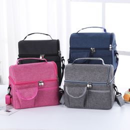 Large Capacity Fresh Cooler Bags Waterproof Oxford Portable Zipper Thermal Lunch Bags For Women Lunch Box Tote Picnic Food Bags C0125