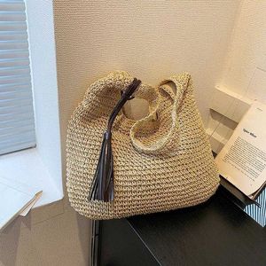 Sac de plage tissé en herbe de grande capacité pour femmes, Design de Niche à la mode haut de gamme