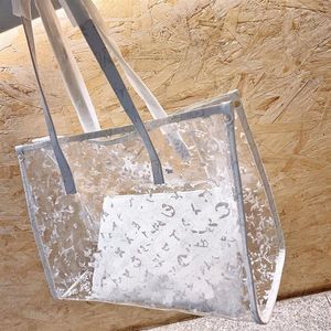 Sac fourre-tout de grande qualité Fashion Classic Transparent Sac à provisions Femme Femme Place Jelly Sac Sac à deux pièces Ess202F