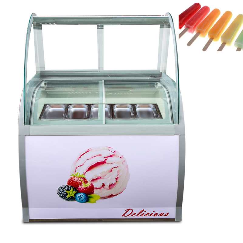 Vitrina de helado de gran capacidad, máquina de almacenamiento de cono de rollo de huevo comercial, escaparate de paletas