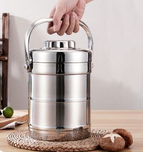 Fiambrera térmica con aislamiento de gran capacidad, contenedor térmico de acero inoxidable para alimentos, cajas Bento de Picnic para adultos, fiambrera portátil