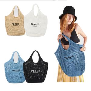 Grand sac de plage en raphia capacité sacs de créateurs de luxe mode le sac fourre-tout sac femme boucle hobo sacs à main herbe modifier poche bandoulière plage bord de mer sac à bandoulière