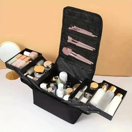 Bolsa de maquillaje de gran capacidad Organizador de uñas de múltiples capas Organizador de cosméticos de cosméticos Case de pesca de bolsa de bolsas de maquillaje 240408