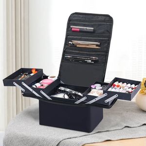 Sac de maquillage de grande capacité Multilleuse Manucure Herdressing brodery Tool Kit Cosmetics Storage Case de toilette Sac 240416