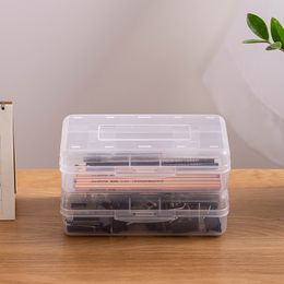 Boîte à crayons de grande capacité avec fermeture porte-crayons boîtes en plastique pour organiser des crayons stylos aquarelle