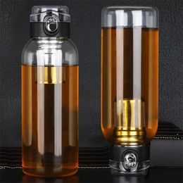 Bouteille en verre borosilique de grande capacité avec infuseur de thé filtre extérieur tasse de voyage