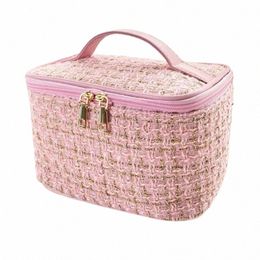 Large-capaciteit Portable Travel Toiletry Organizer Bag Nieuwe plaid handheld kleine parfum cosmetische tas L2XF#