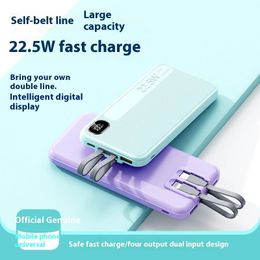 Grote capaciteit Power Bank Super 30000MAH snellaadvoeding 22,5 W Power Banks voor iPhone Samsung ingebouwde kabels