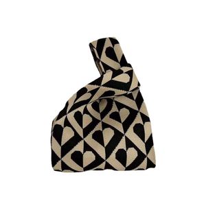 Petit fourre-tout tricoté de grande capacité pour femmes, fourre-tout de rangement Portable coréen, sac à bandoulière de couleur unie