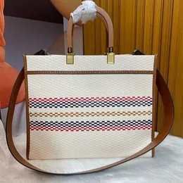 Grote capaciteit zonneschijn ontwerper draagtas dames handtas klassiek weven casual bakken tas luxe schoudertassen vintage mode weefpune vrouw crossbody handtassen