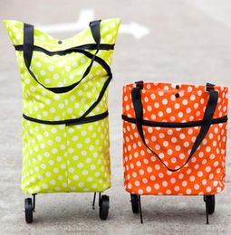 Gran capacidad Tugboat Cart Shop Bag Hogar Plegable Portable Portable Bolsa de remolcadores Moda de compras de Supermercado con 2 ruedas R2102818