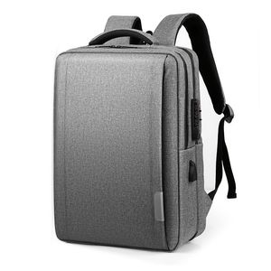Grande capacité USB charge ordinateur portable sac à dos sac à dos affaires sécurité mot de passe paquet jeune homme anti-vol sac d'école sac d'ordinateur