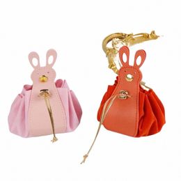 Veet – sac à cordon de grande capacité, sac à main en cuir PU de Style coréen avec oreilles de lapin, porte-monnaie du nouvel an, portefeuille 364e #