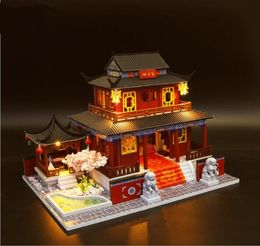 Grand style chinois bricolage maison de poupée en bois maisons de poupée Miniature maison de poupée Kit de meubles jouets faits à la main cadeau d'anniversaire pour les enfants Y20031894229