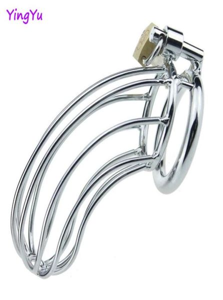 Jaula de Metal clásica grande para hombres, anillos para pene de malla de acero inoxidable, cinturón de bloqueo para hombres, juegos para adultos, juguetes sexys 40/45/50MM4890799