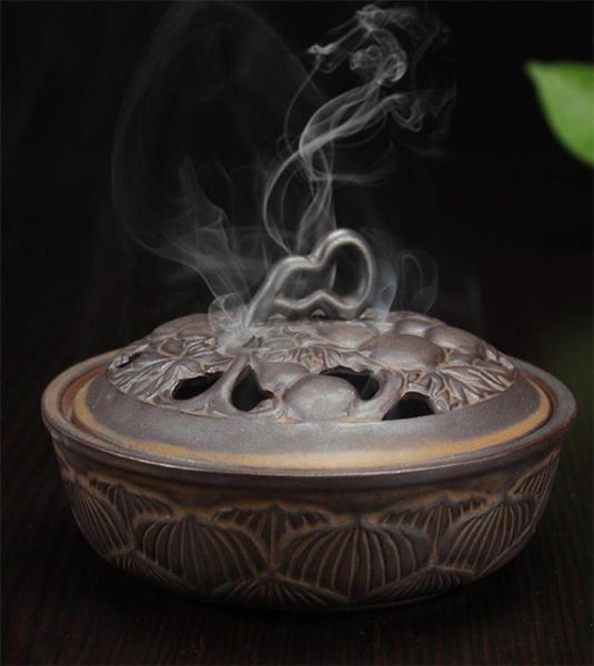 Grande bobine arôme encensoir en céramique moustique brûleur d'encens salon bureau porte-bâton d'encens décoration de la maison ornements 3249625